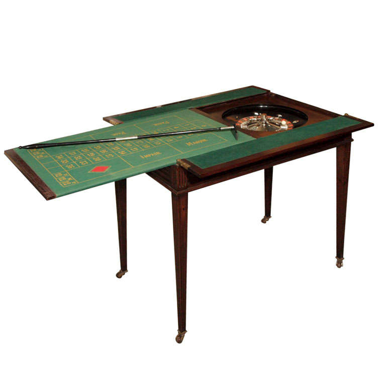 Antique English Mahogany Gentleman's Roulette Games Table at 1stdibs