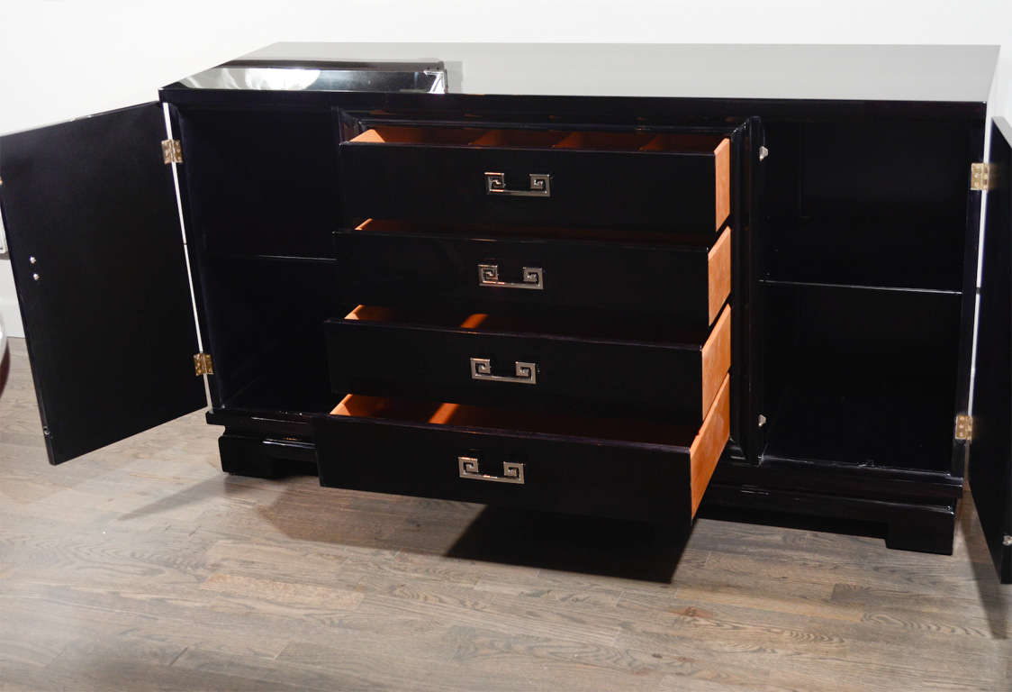 Modernist Sideboard with Stylized Greek Pulls by Kittinger at 1stdibs