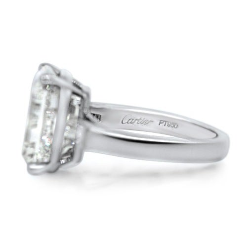 CARTIER 7.20ct Emerald Cut Diamond Platinum Engagement Ring image 4