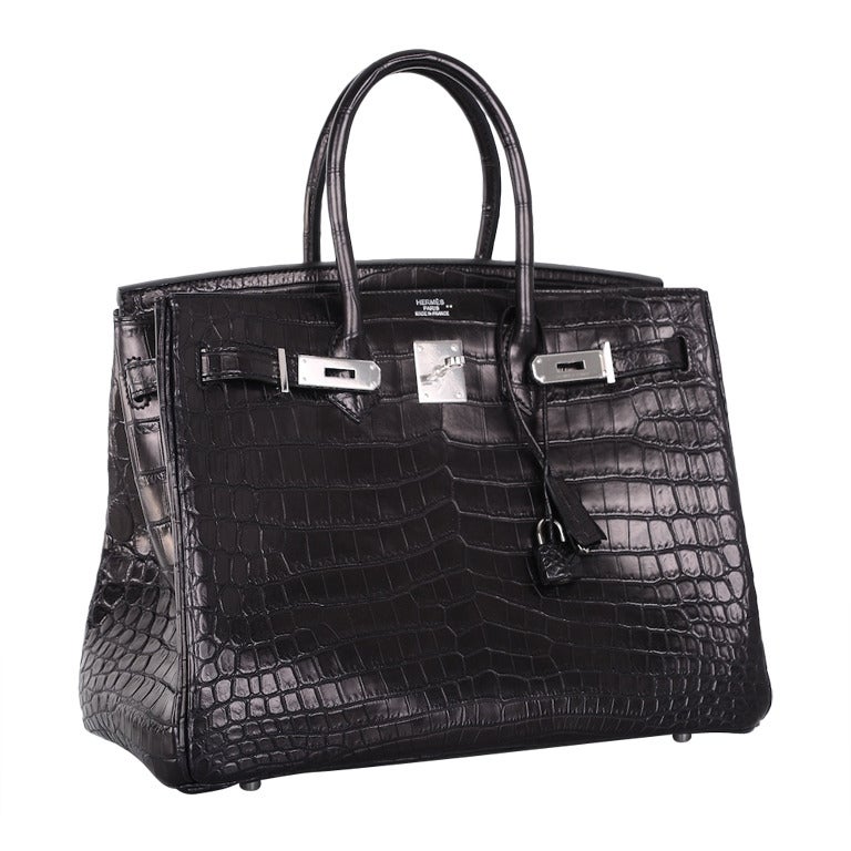 Hermes Birkin Bag 35Cm Black Matte Crocodile Phw Stunning! Hello Gorgeous! at 1stdibs