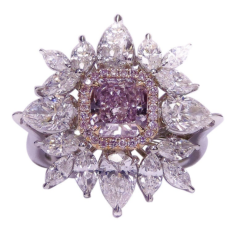 Fancy Pink Purple Diamond Ring