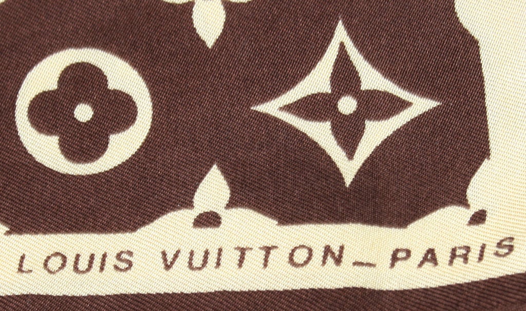 Vintage LOUIS VUITTON Silk Logo Scarf at 1stdibs