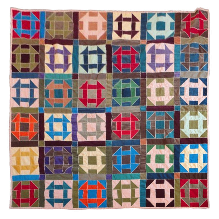Fantastic 1940's  Amish Hole In The Barn Door Pattern Quilt image 2