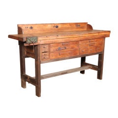 antique oak workbench