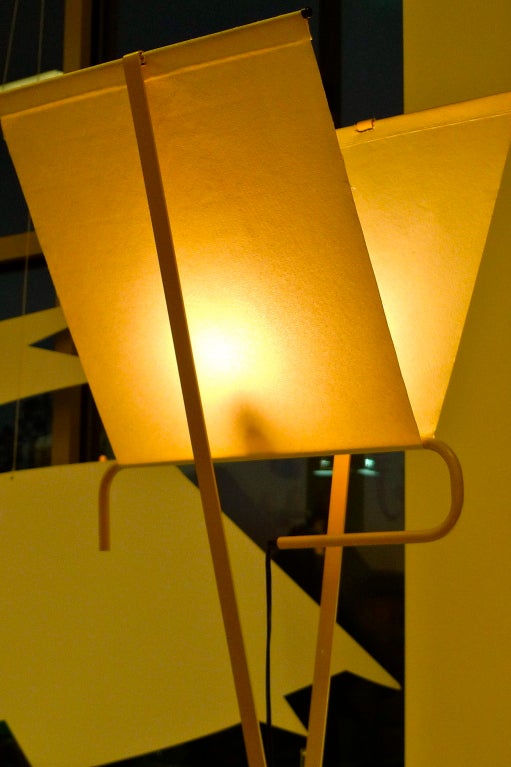 1980's Italian Yellow Enameled Floor Lamp attributed to Stilnovo ...