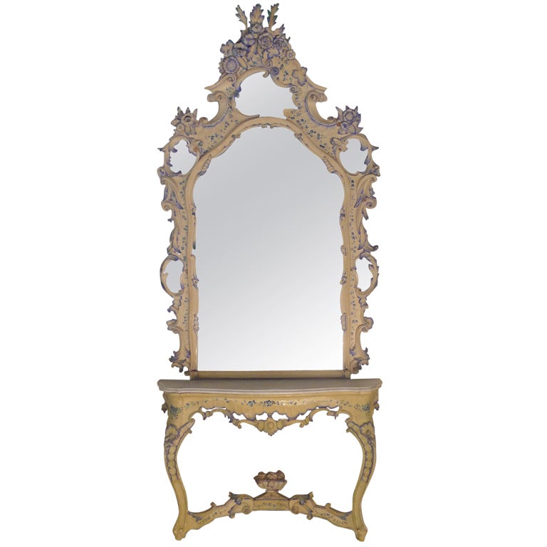 19th c. Venetian console table with mirror at 1stdibs