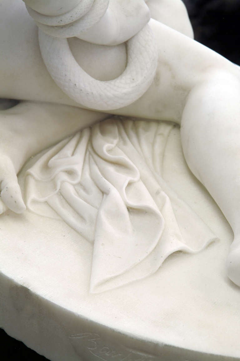 Antique Italian Marble figure "The Nymph and The Snake" image 7