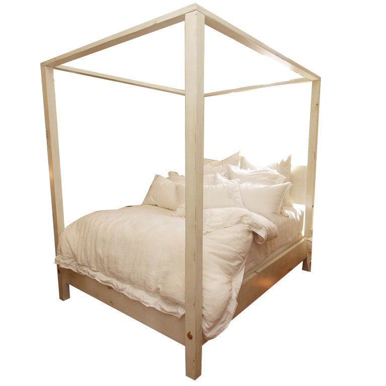 One of a Kind Queen Four Poster Canopy Bed at 1stdibs
