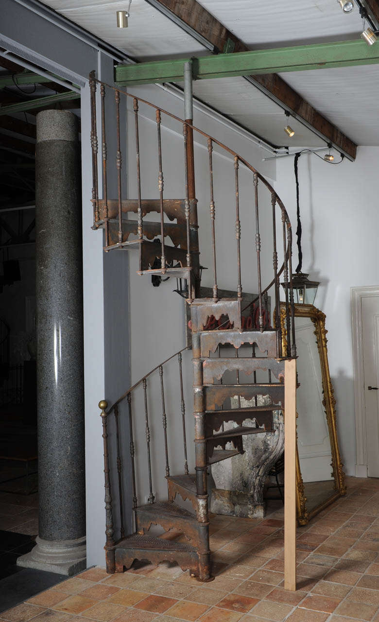 An Antique Industrial Cast Iron Spiral Staircase at 1stdibs
