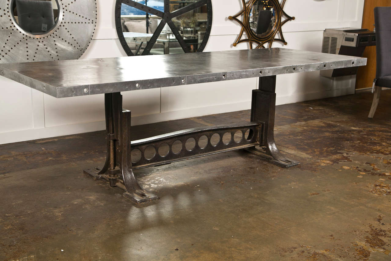 Industrial Style Dining Table at 1stdibs