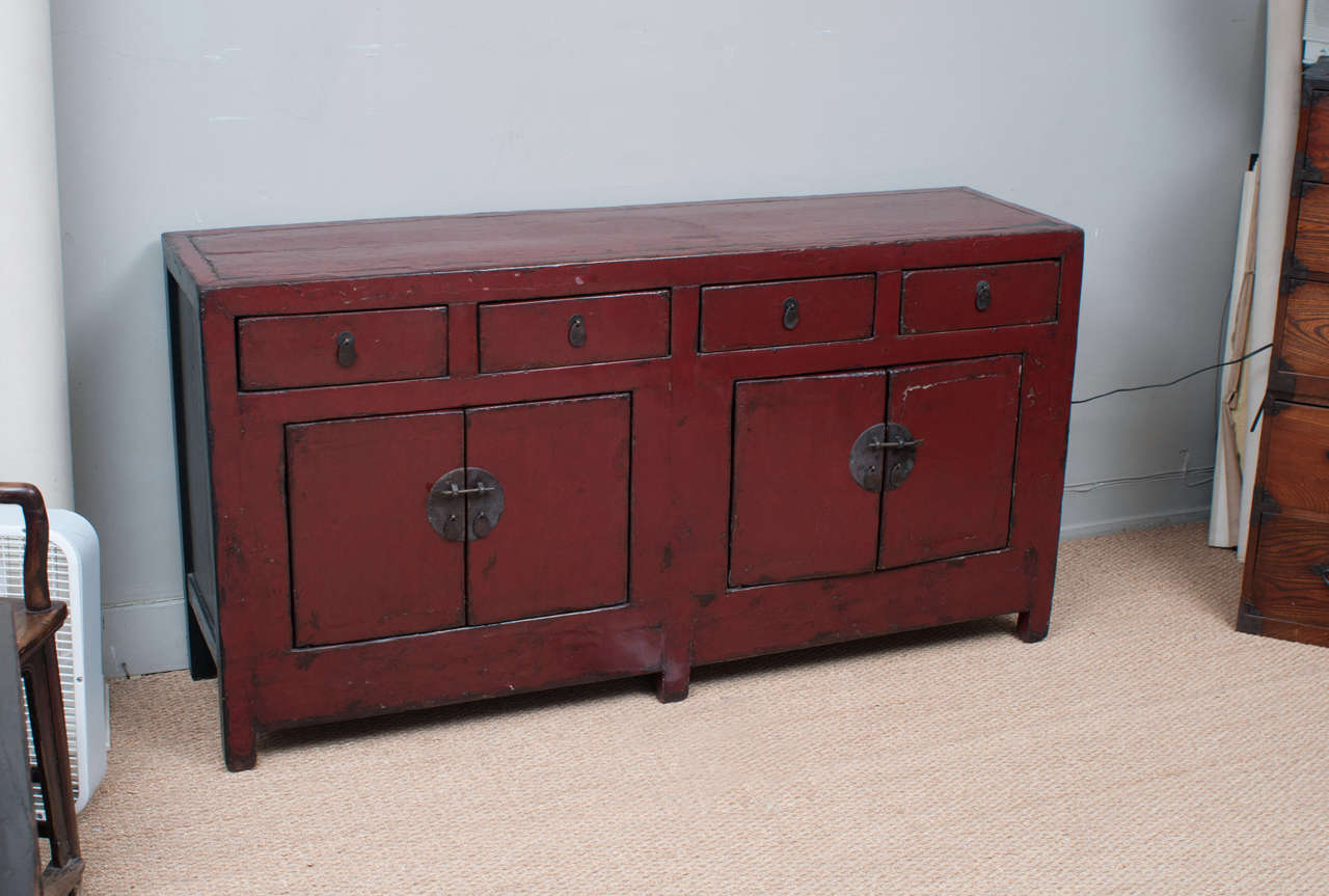 Chinese Red Lacquer Cabinet at 1stdibs