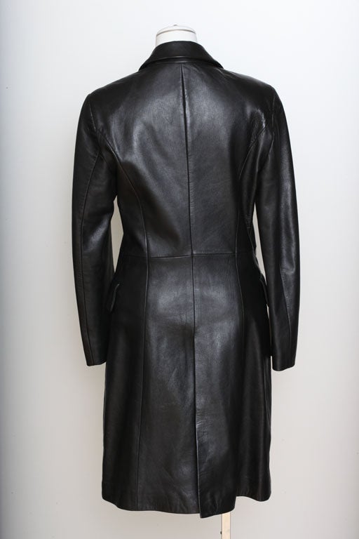 VERSACE JEANS COUTURE LEATHER COAT at 1stdibs