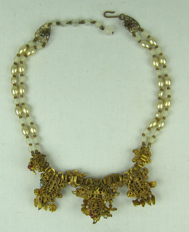 VINTAGE EARLY MIRIAM HASKELL NECKLACE perfect for wedding at 1stdibs