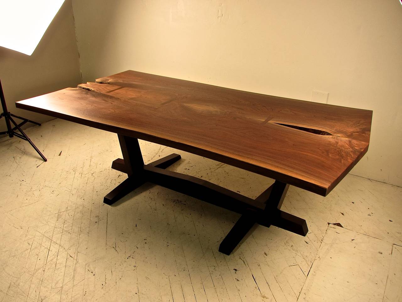 Dramatic Live Edge Black Walnut Dining Table, Handcrafted ...