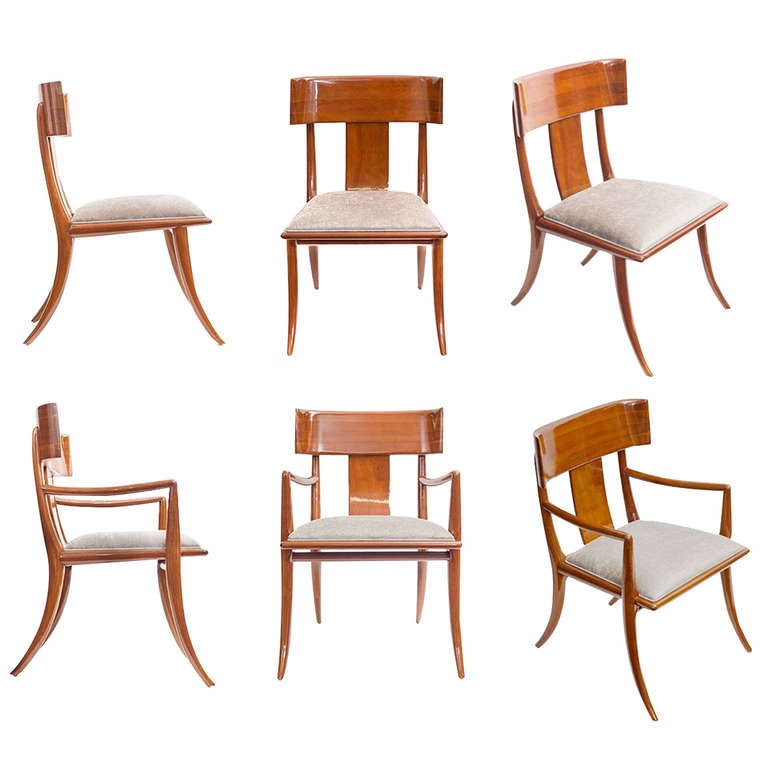 T.H. Robsjohn-Gibbings Klismos chairs, 1948
