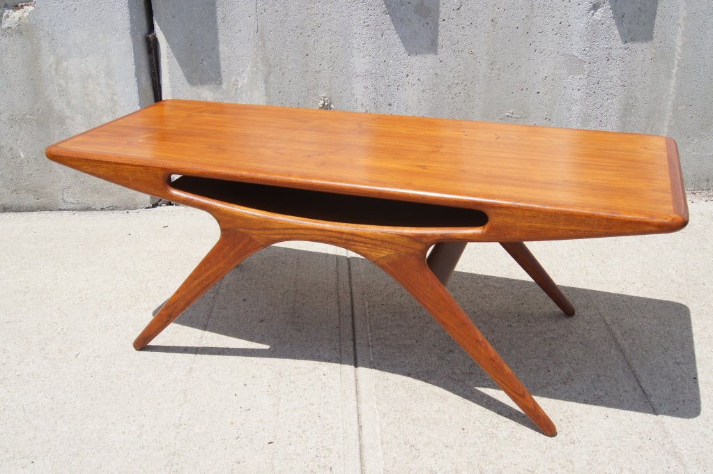 Teak "Smile" Coffee Table by Johannes Andersen for CFC ...
