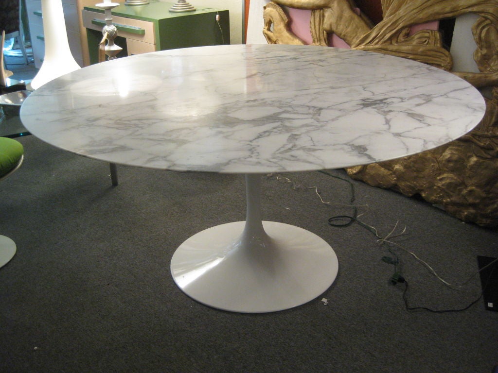 Eero Saarinen 60 inch Marble Tulip Dining Table for Knoll at 1stdibs