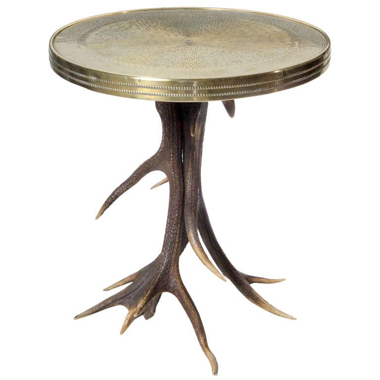 Antler side table, 20th century