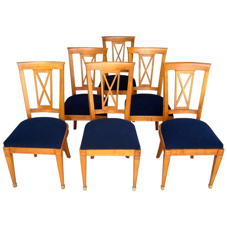 Neoclassical dining chairs, 1940s