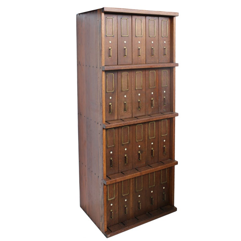 Hardware Antique vintage Brass  1stdibs filing cabinets Original Cabinet Filing With at Oak