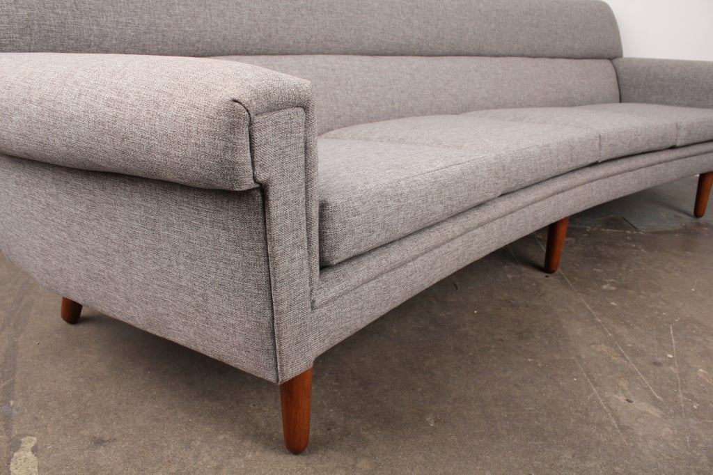 Danish mid century modern curved 4 seat sofa at 1stdibs