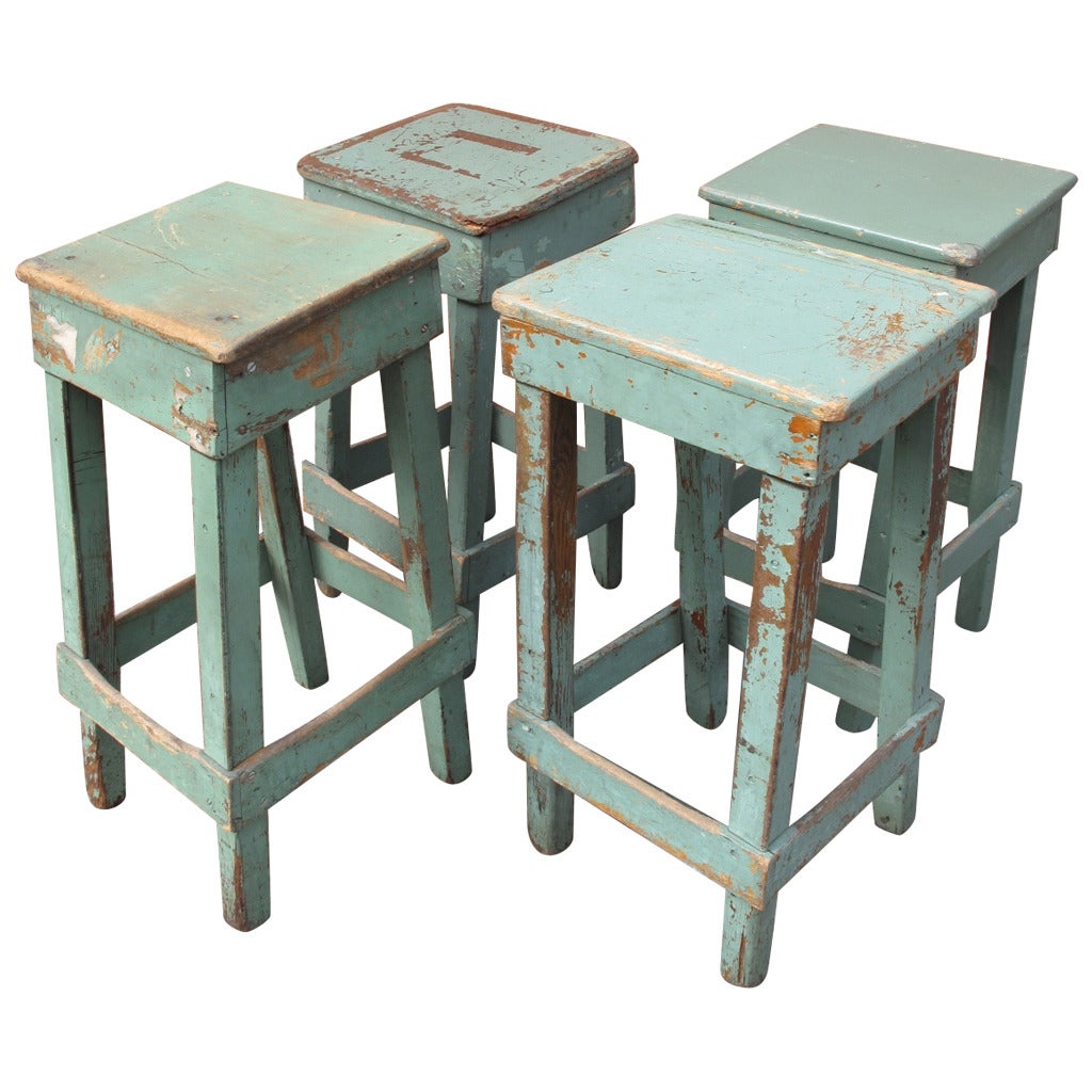 Set of four handmade stools, 1940