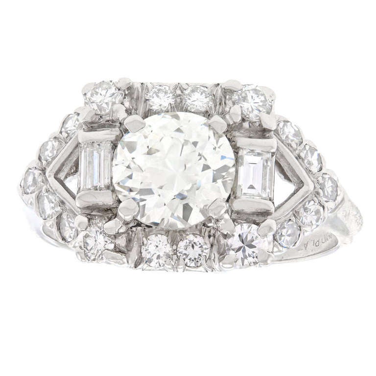 Art Deco diamond-and-platinum ring, 1920s
