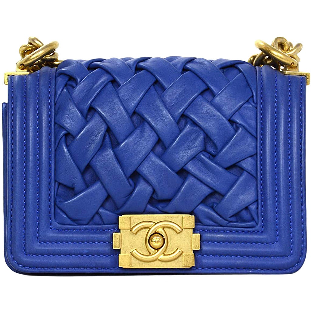 Chanel 2013 Ltd Edt Royal Blue Leather Chateau Versailles Boy Mini Bag ...