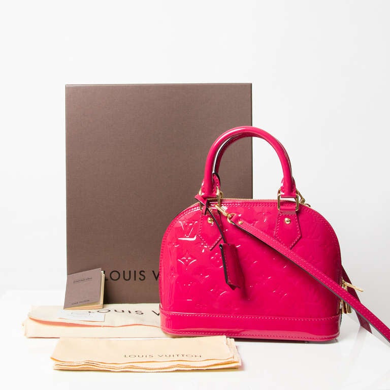 Louis Vuitton Rose Ballerine Patent Leather Alma BB Bag at 1stDibs